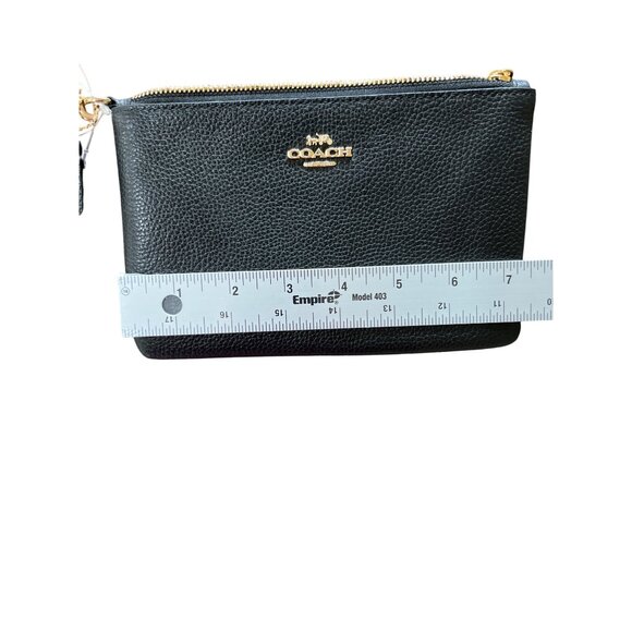 NWT Coach small black wristlet pebbled leather NEW - Picture 4 of 6